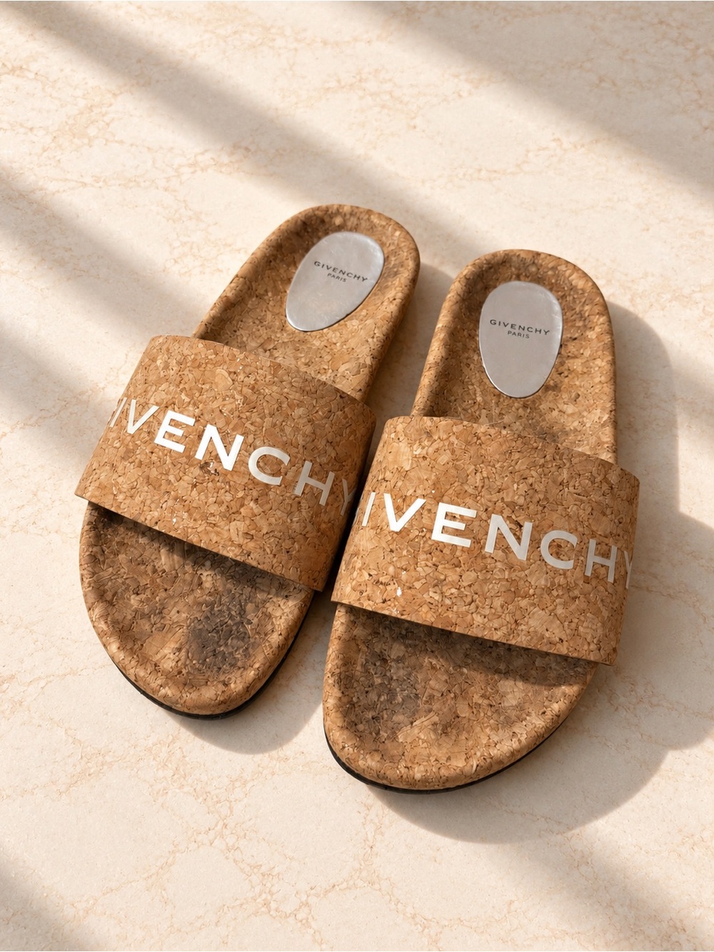 Givenchy Cork Logo Slide Sandals